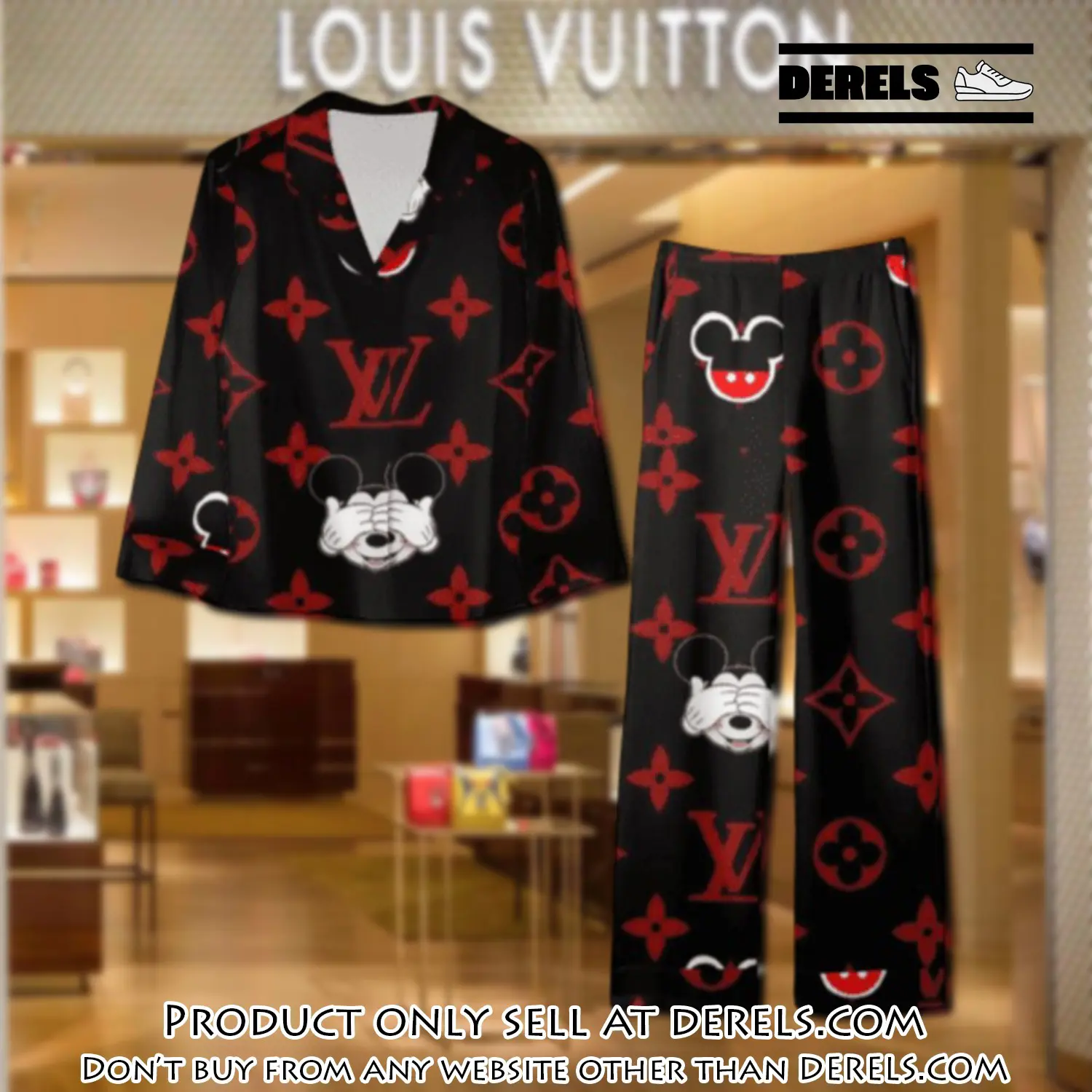 Trending luxury lv satin pajama set pjs1112 dr3430790